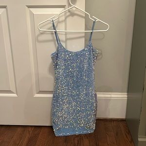 Lucky in the sky blue sequin dress